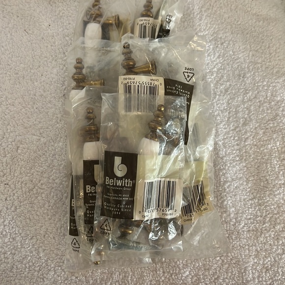 White Porcelain Floral Design Cabinet Drawer Pull Handles - Picture 6 of 9